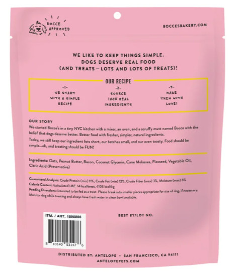 (2 Pack) Bocce’s Bakery Bac’n Nutty Soft & Chewy Dog Treats 2 lb – (4 lbs Total)