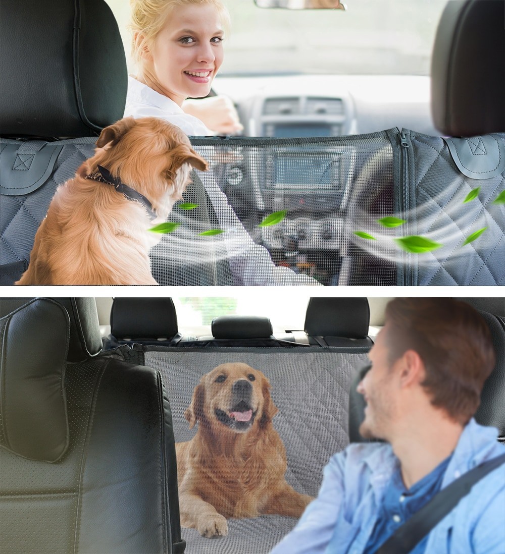 Dog Car Back Seat Cover Waterproof Nonslip Hammock w/ Side Flaps for SUV Truck