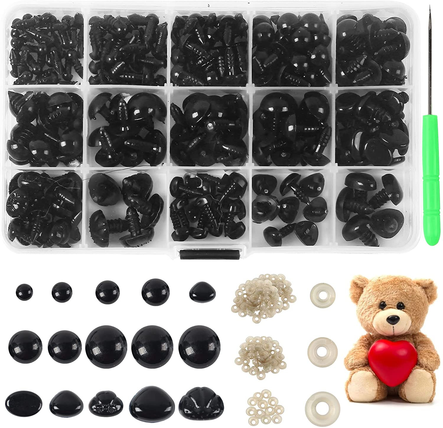566PCS Safety Eyes for Amigurumi, Various Sizes Crocheting Safety Eyes