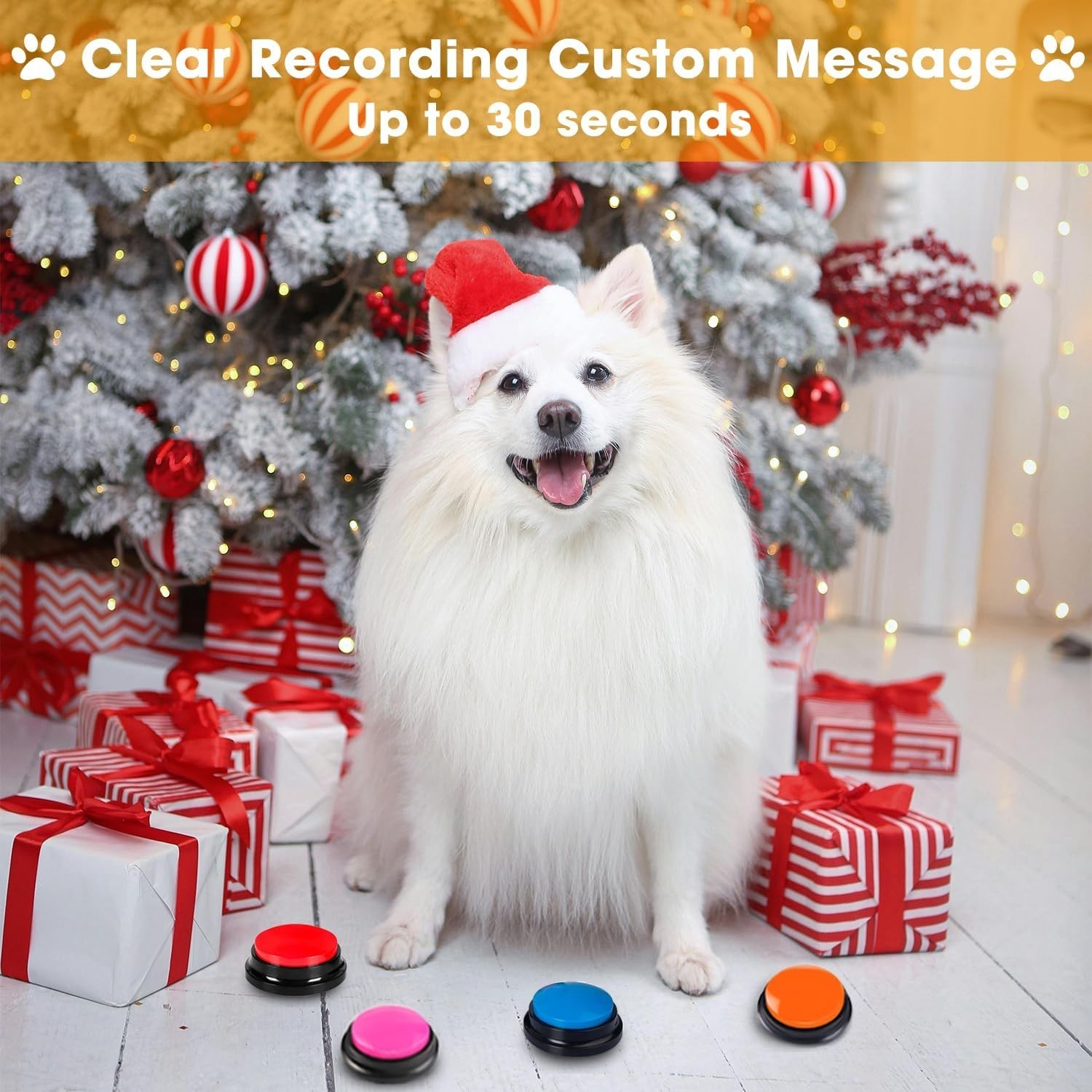 Voice Recording Button 4 Color, Dog Buttons for Communication Pet Training Bu