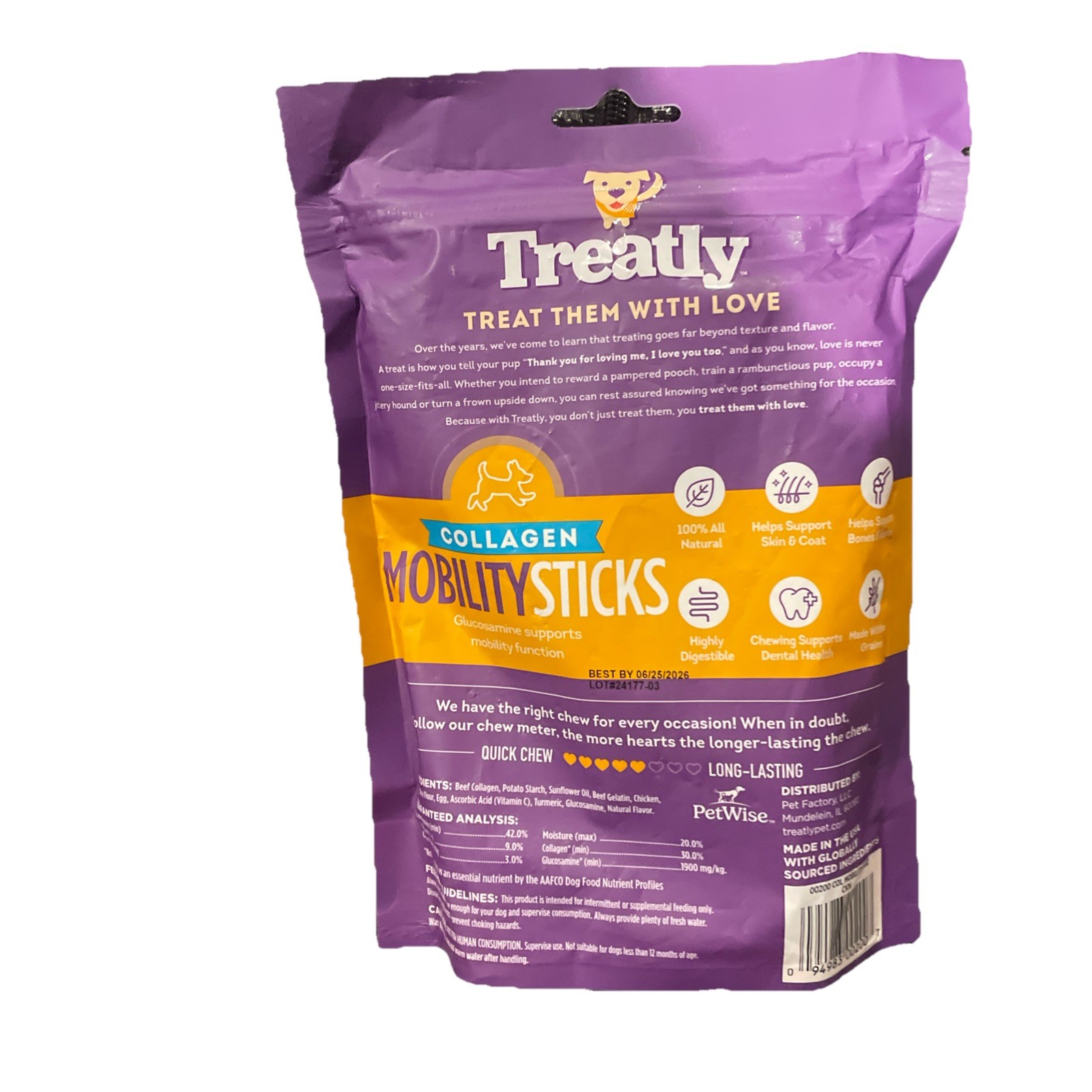 Treatly Collagen Smart Sticks Dog Treats – Chicken & 9 Ounce (Pack of 1)