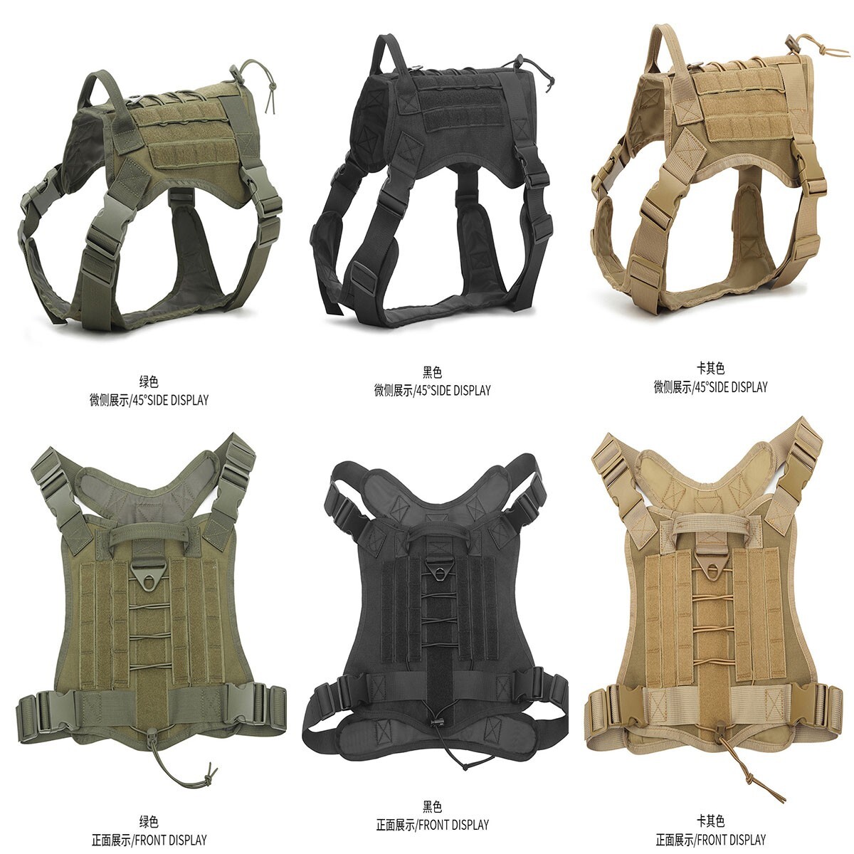 Tactical Dog Vest US Working Dog Military Harness with Handle No-pull Large