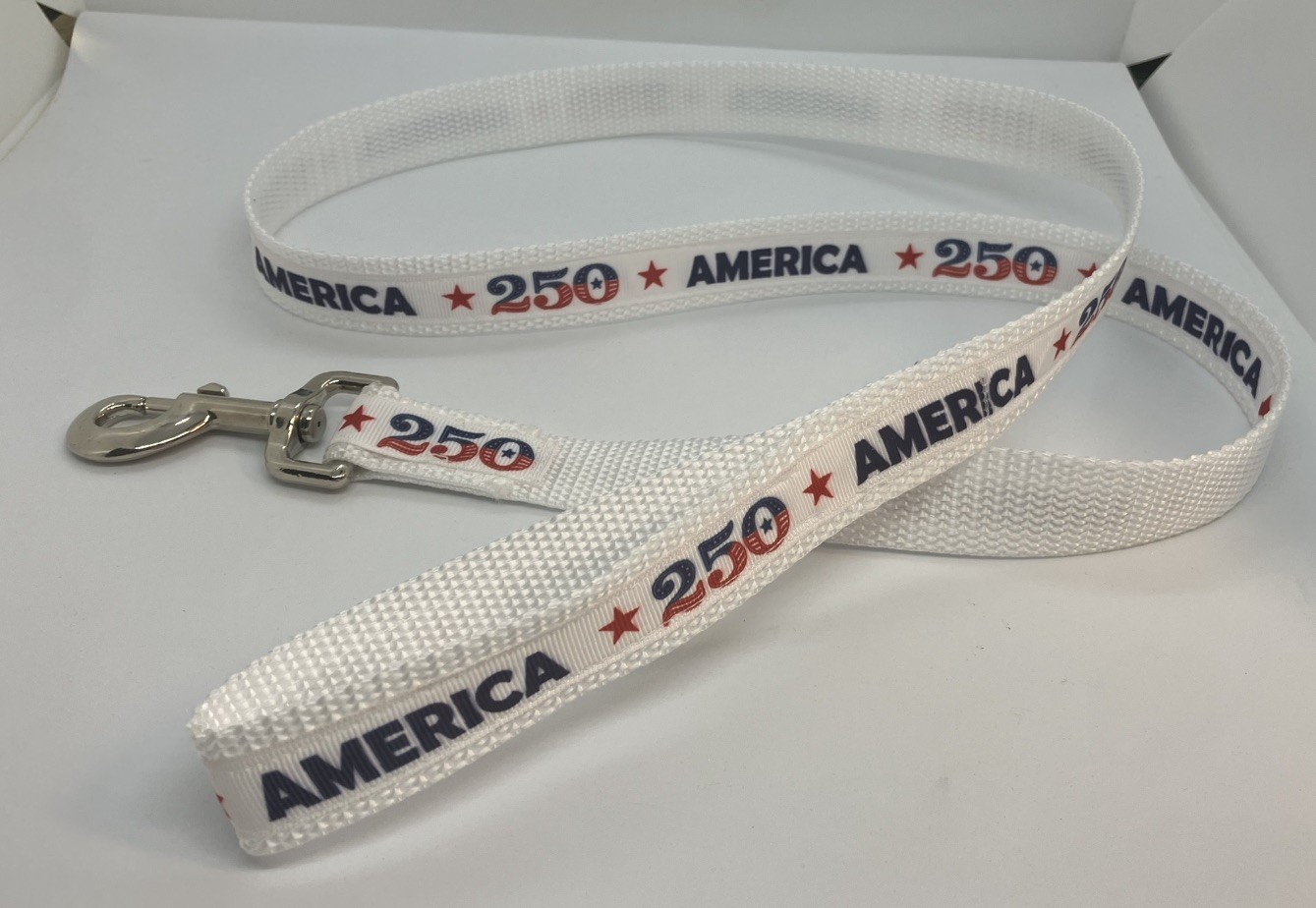 Dog Leaches/Leads Patriotic 250 America Red White Blue On White Handmade Sturdy