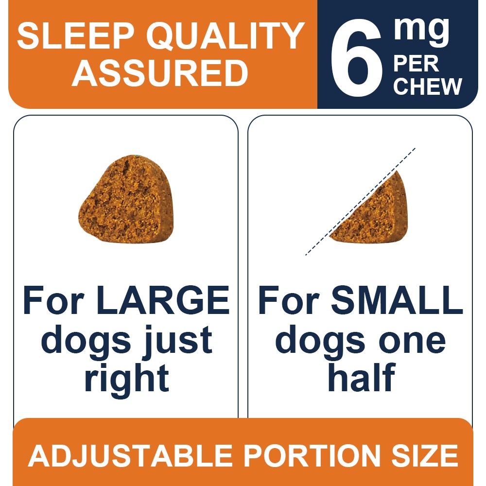 90 Chewable tablets Melatonin Calming for Dogs Sleeping, Anxiety, Stress Issues