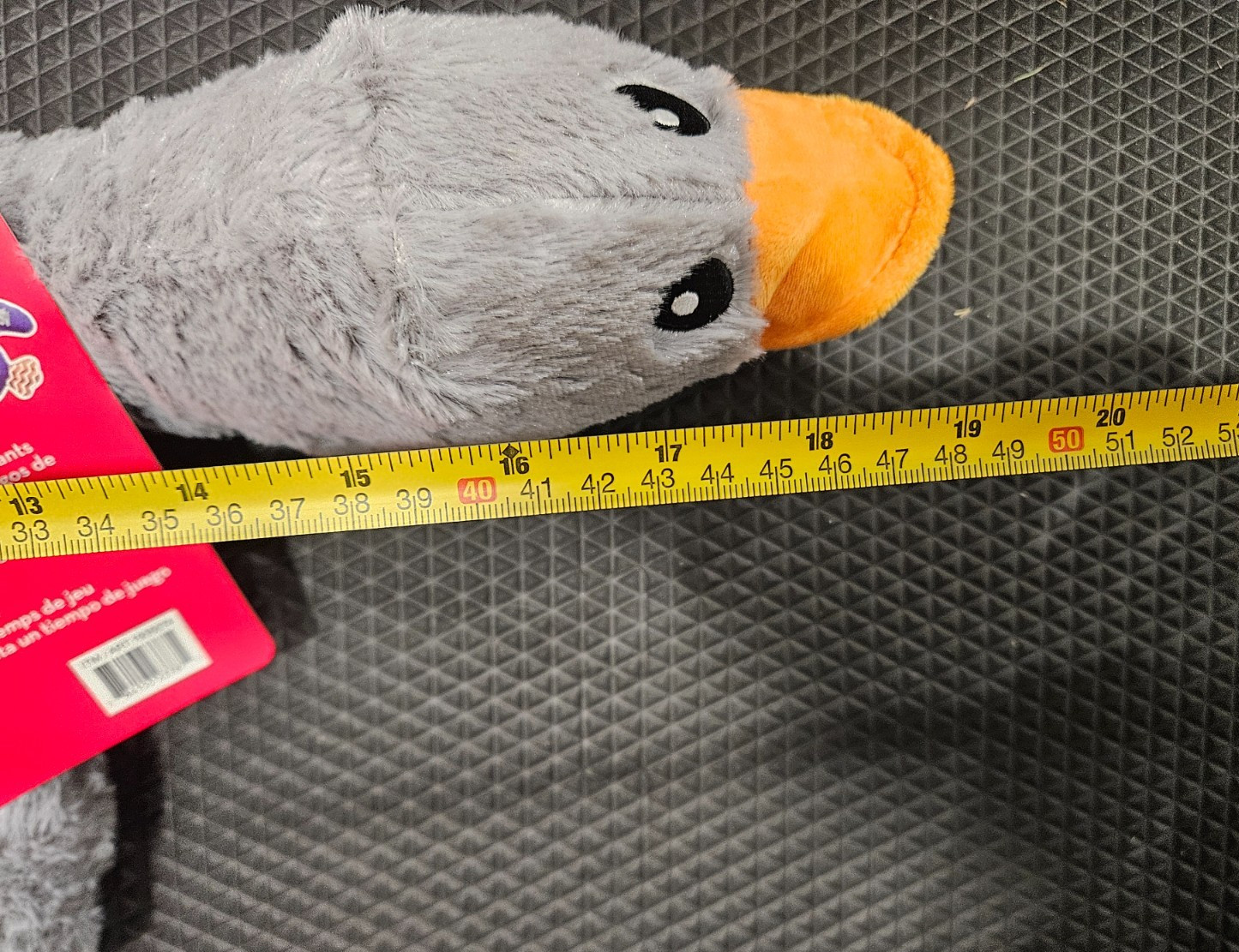 KONG Comfort Duck Goose Jumbo Gray Plush Squeaky Crinkly Toss Shake Dog Toy 18″