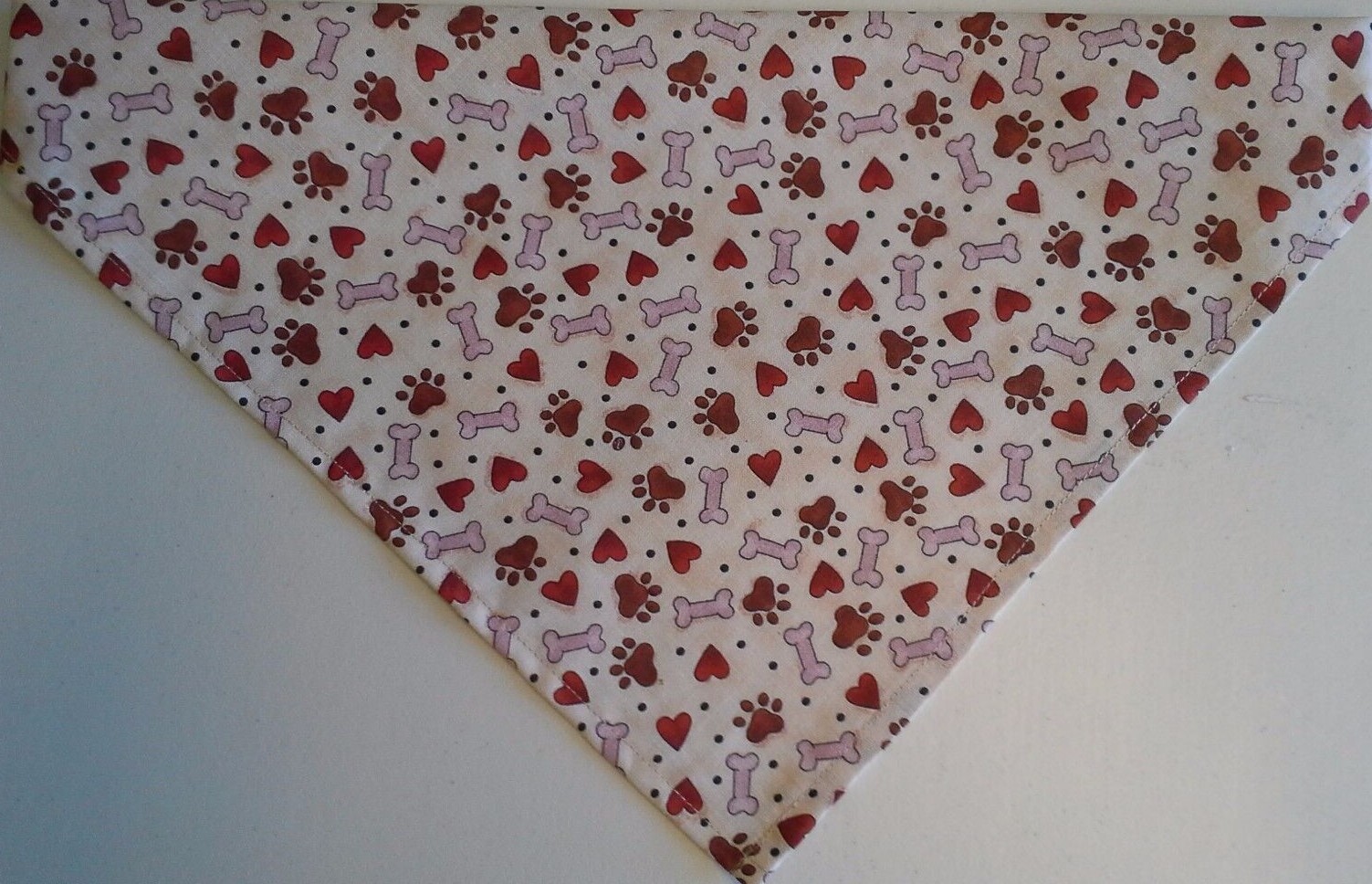Dog Bandana/Scarf, Paw Prints, Hearts, Bones, Valentines, XS, S, M, L