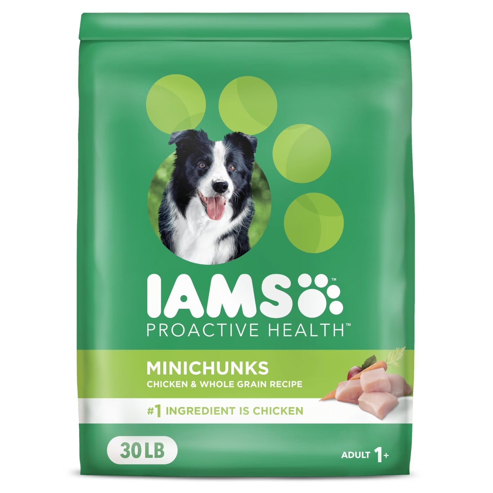 Iams Proactive Health Minichunk Dry Dog Food Real Chicken Whole Grains,30 lb Bag