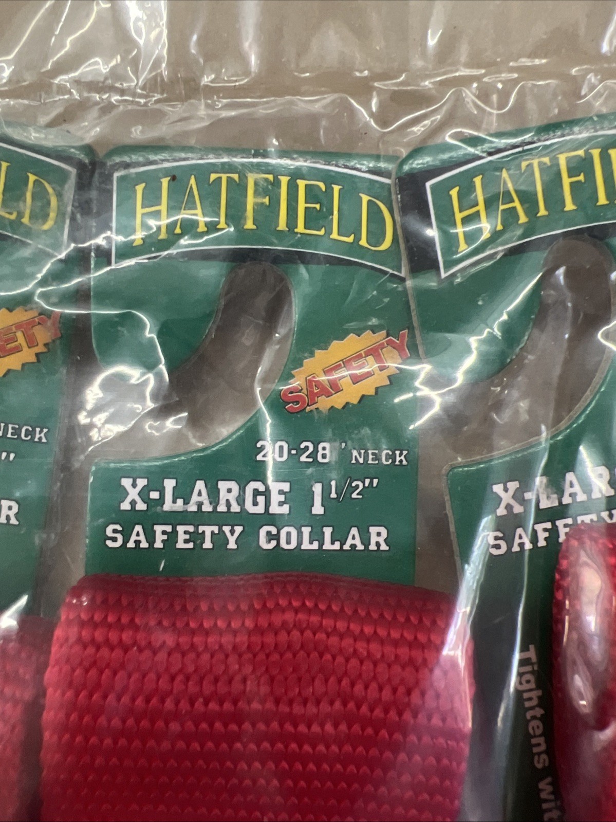 3 Pk Hatfield XL Dog Collar 1-1/2” Slip-Collar Red Safety Collar 20-28” Neck NEW
