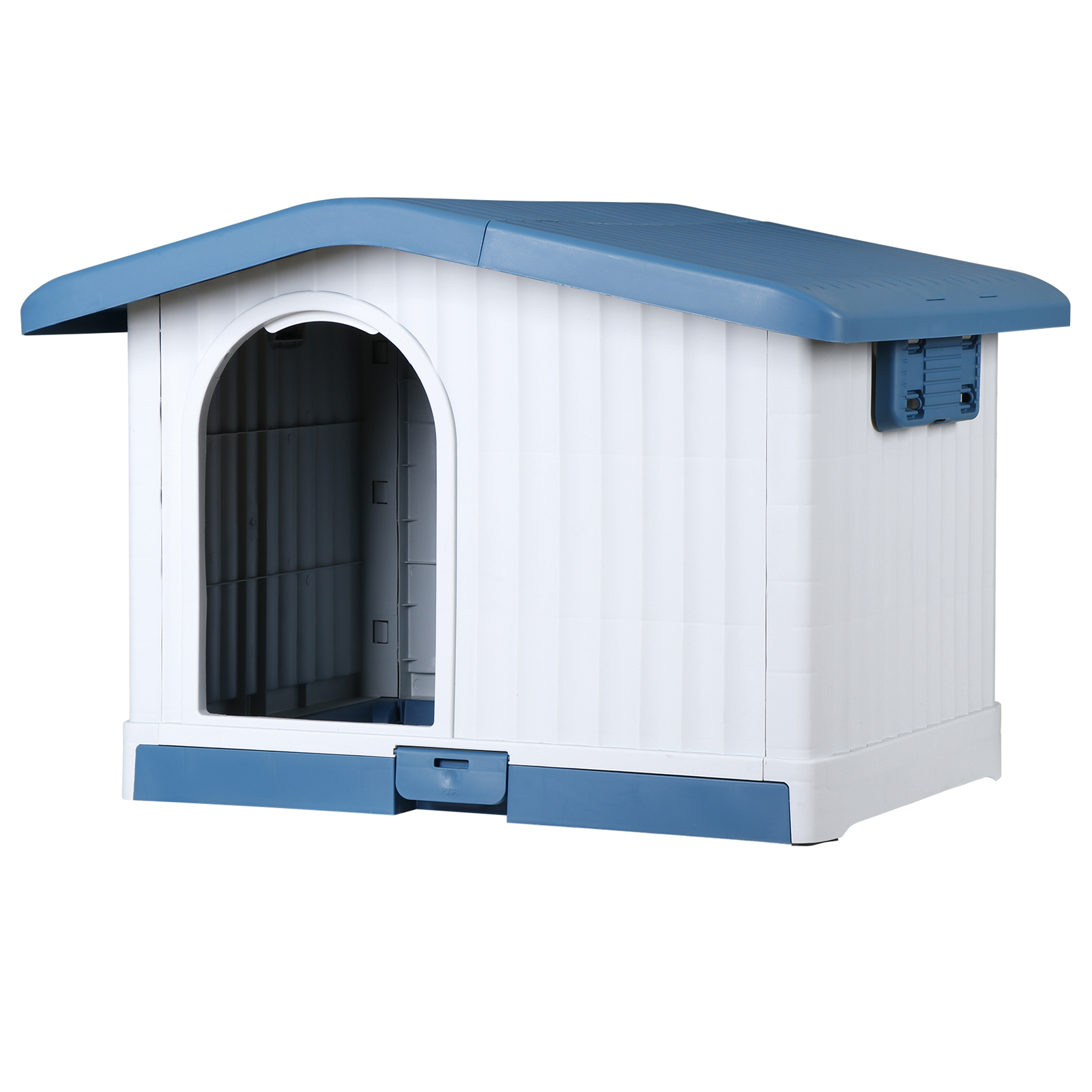 Large Plastic Dog House Indoor Outdoor Dog Kennel Waterproof Puppy Shelter Blue