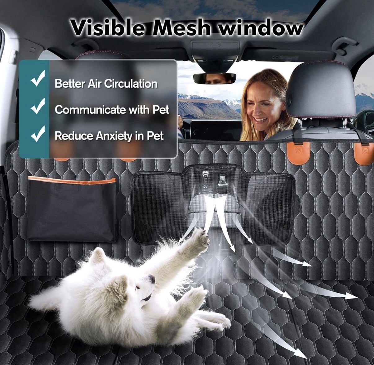 Chumajor XL Back Seat Extender for Dogs-Supports 400lb,Waterproof Dog Car Sea…