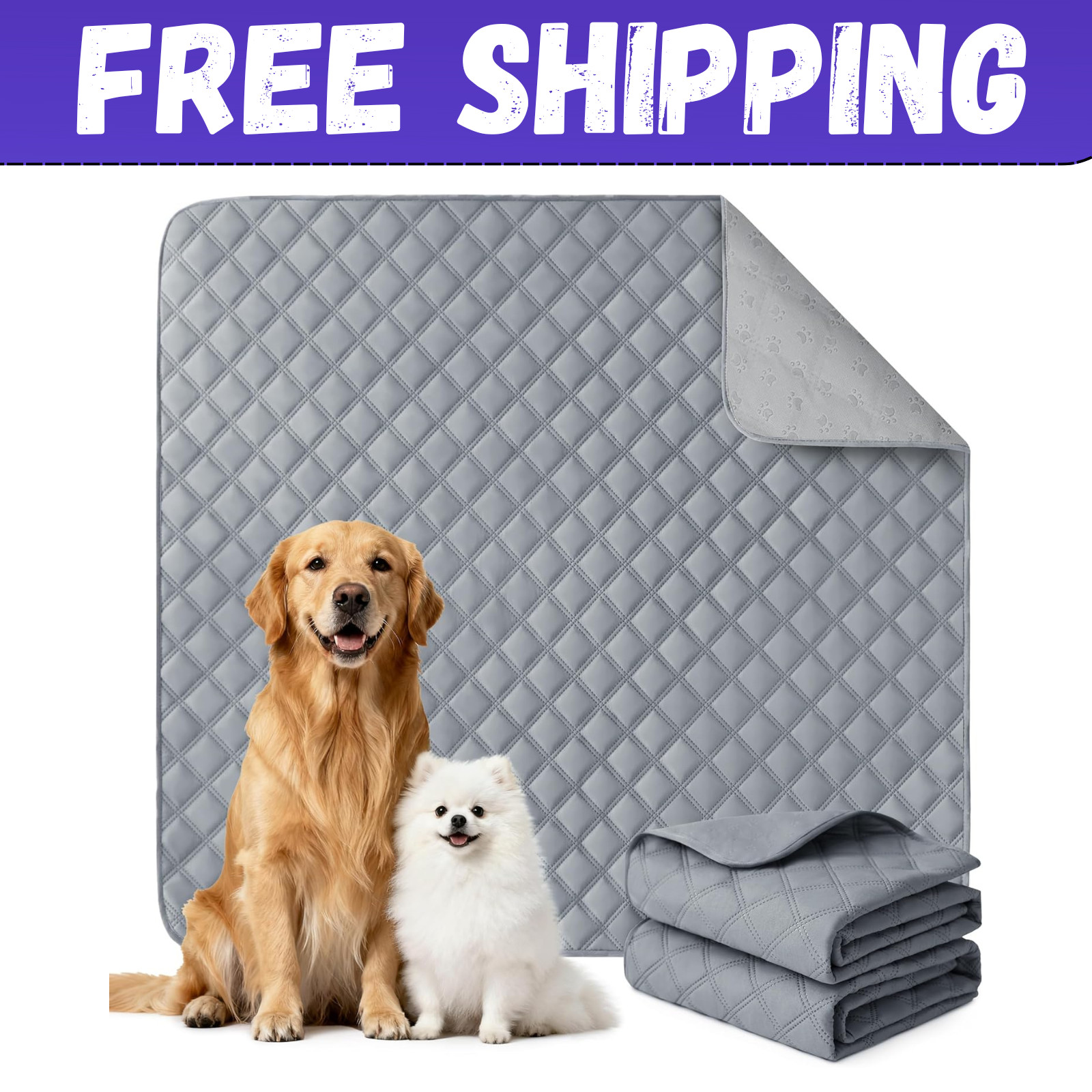Reusable Washable Pee Pads for Dogs Large/Extra Large 36” X 41” 2 Pack, Absorb