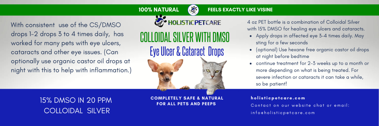 Holistic Pet Care Colloidal Silver/DMSO Eye Drops for Pets