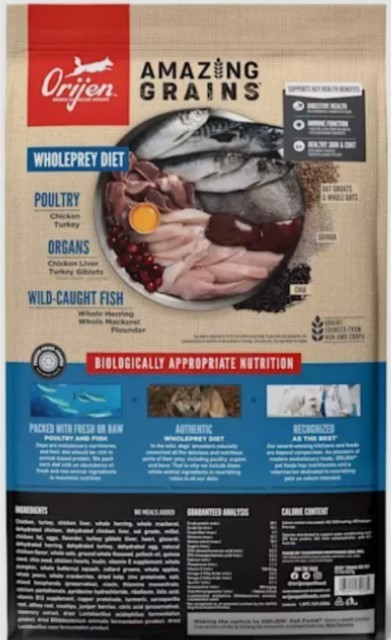 ORIJEN High Protein, Amazing Grains Original Dry Dog Food, 22.5 lbs.