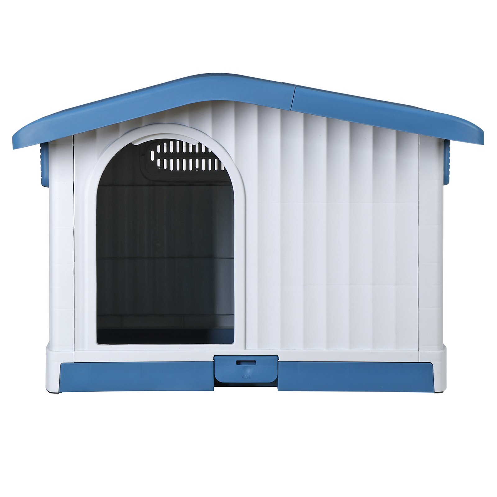 Large Plastic Dog House Indoor Outdoor Dog Kennel Waterproof Puppy Shelter Blue