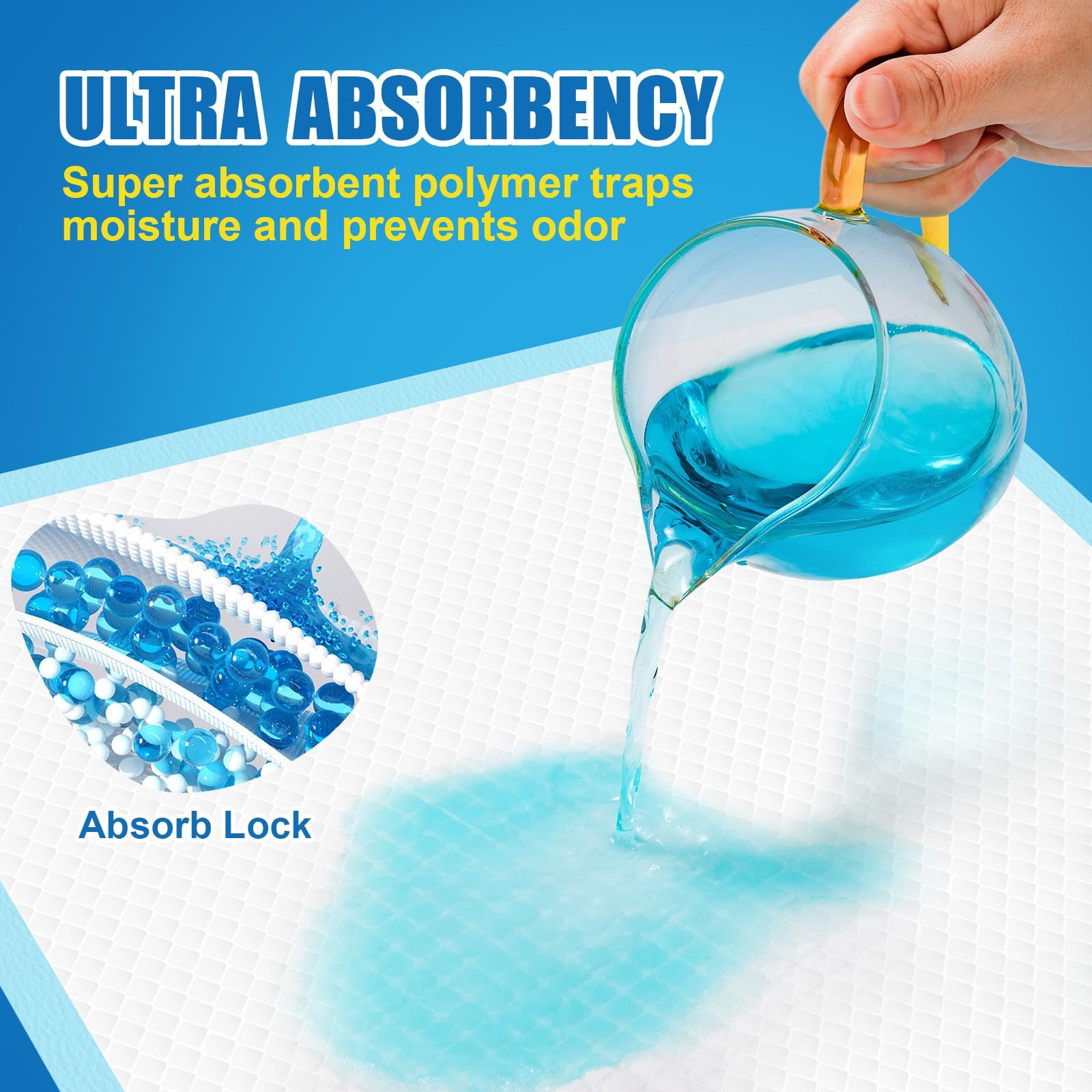 100-400Pack 30″x36″ Extra Large Dog Pee Pads – Super Absorbent & Leak-Proof Disp