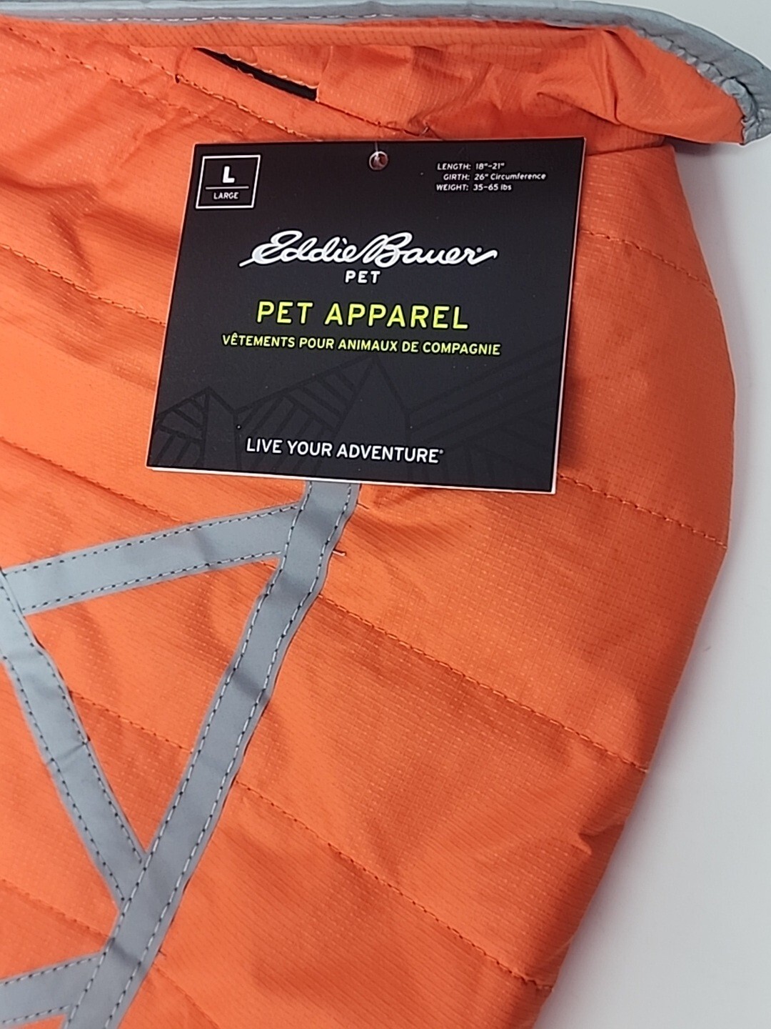Eddie Bauer Pet Apparel DOG Jacket Fleece Cold Winter Coat LARGE 35-65 lbs NWT