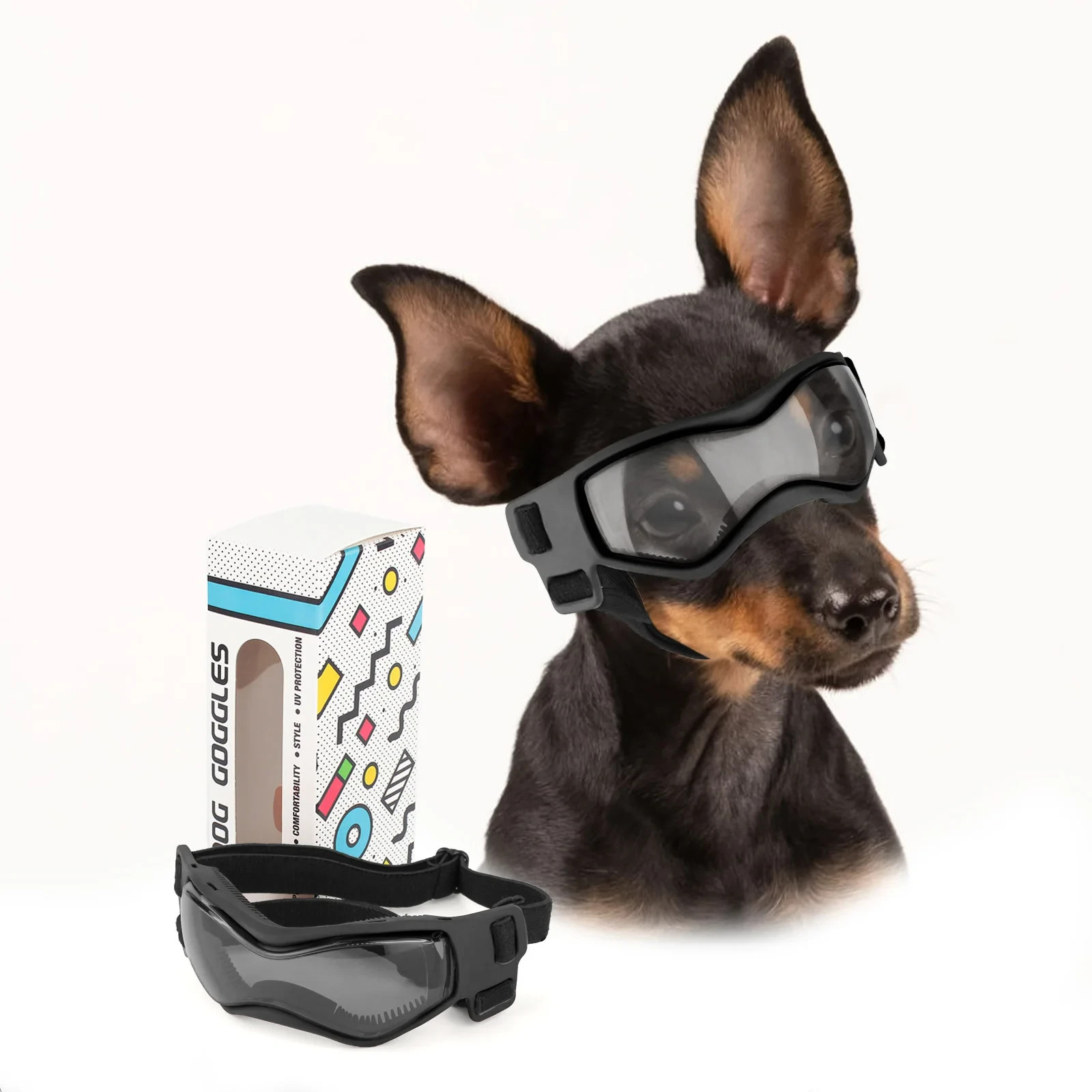 Small Breed Dog Goggles, Sunglasses with UV Protection for Outdoor Riding USA