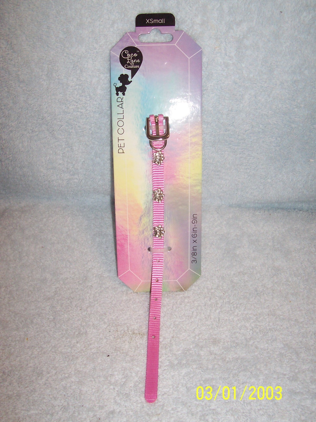 Dog Collar Pink Faux Jeweled Silver Crowns Xtra Small See Description For Sizing