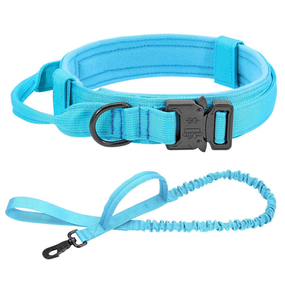 Tactical Dog Collar Military Training With Leash Heavy Duty Metal Buckle M L XL