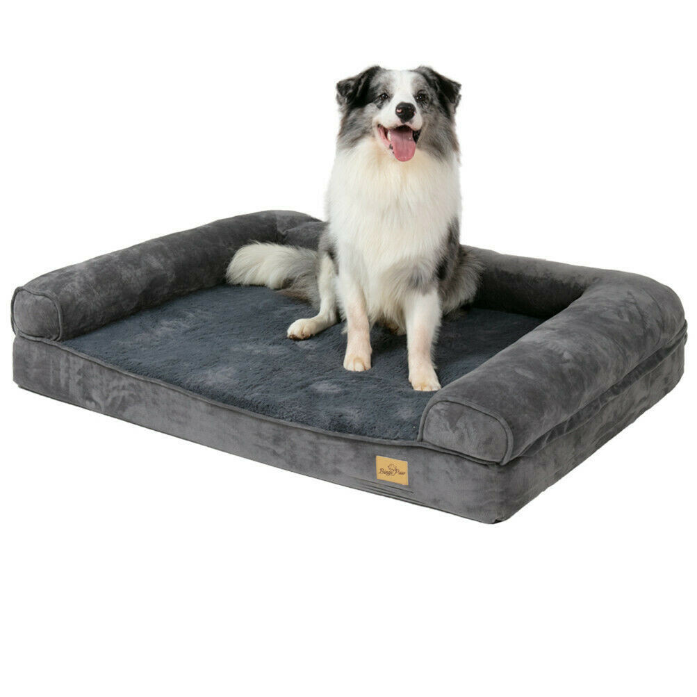 Jumbo Orthopedic Pet Dog Bed Extra Large Dog Bolster Sofa Bed Removable Cover XL
