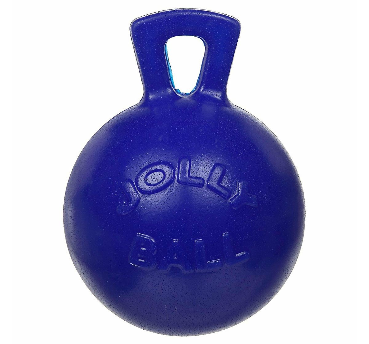 Jolly Pets Tug-N-Toss 10 inch Blue Rubber Ball with Handle Chew Toy for Dogs
