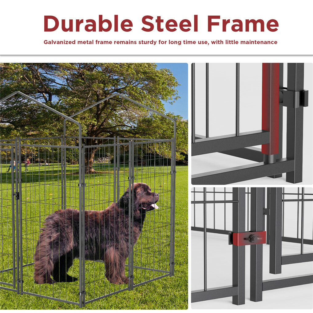 Jumbo Outdoor Dog Kennel Heavy Duty Pet Playpen Pre-galvanized Animal Cage Fence