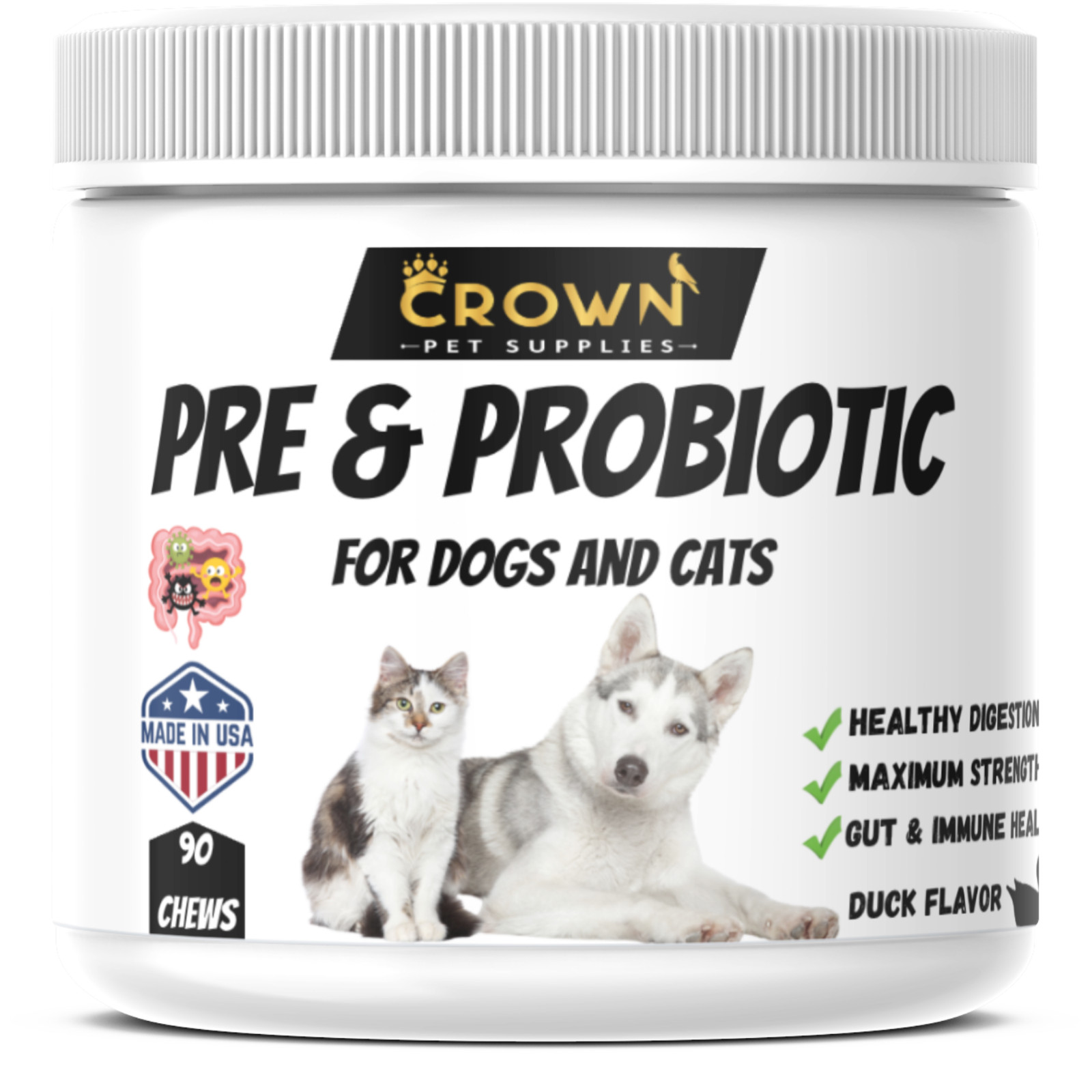 Pre-Probiotic Chews for Dogs & Cats Advanced Gut, Digestive, Skin & Coat Support