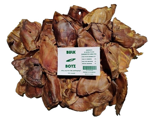 Bulk E Boyz All Natural Slow Roasted Jumbo Pig Ears 100 Ct Package