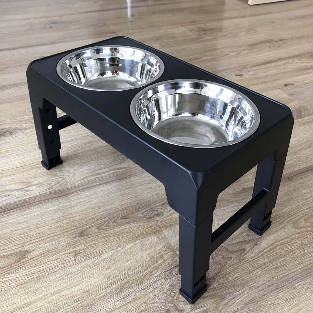 Adjustable Pet Dog Feeder Bowl Elevated Raised Stainless Steel Food Water Stand