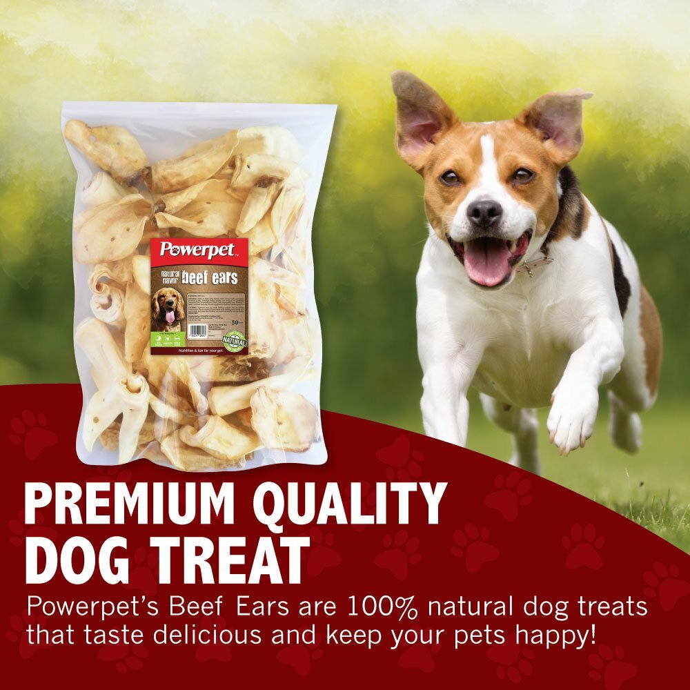 ALL NATURAL Beef Cow Ears DOG Treats 50 count Natural Flavor-BRC Certified