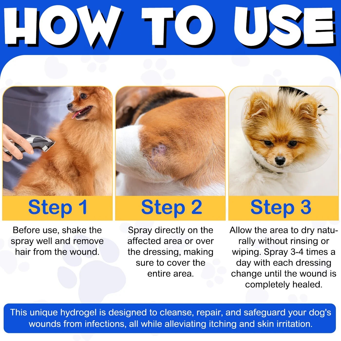 Wound Healing For Dogs Spray Skin Irritation & Itching Lower Infection Risk