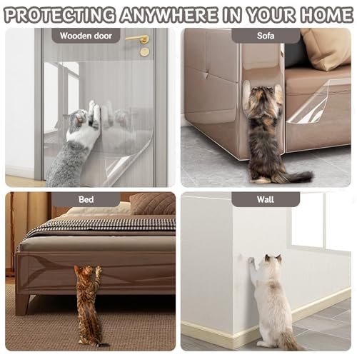 Door Protector from Cat Scratching, Clear Anti Dog Scratching 118″ x 11.8″
