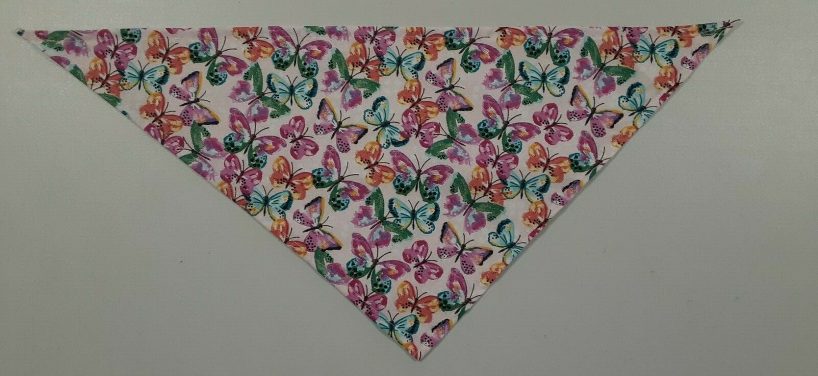Dog Bandana, Tie On, Butterflies, Blue, Pink, Green, XS, S, M, L