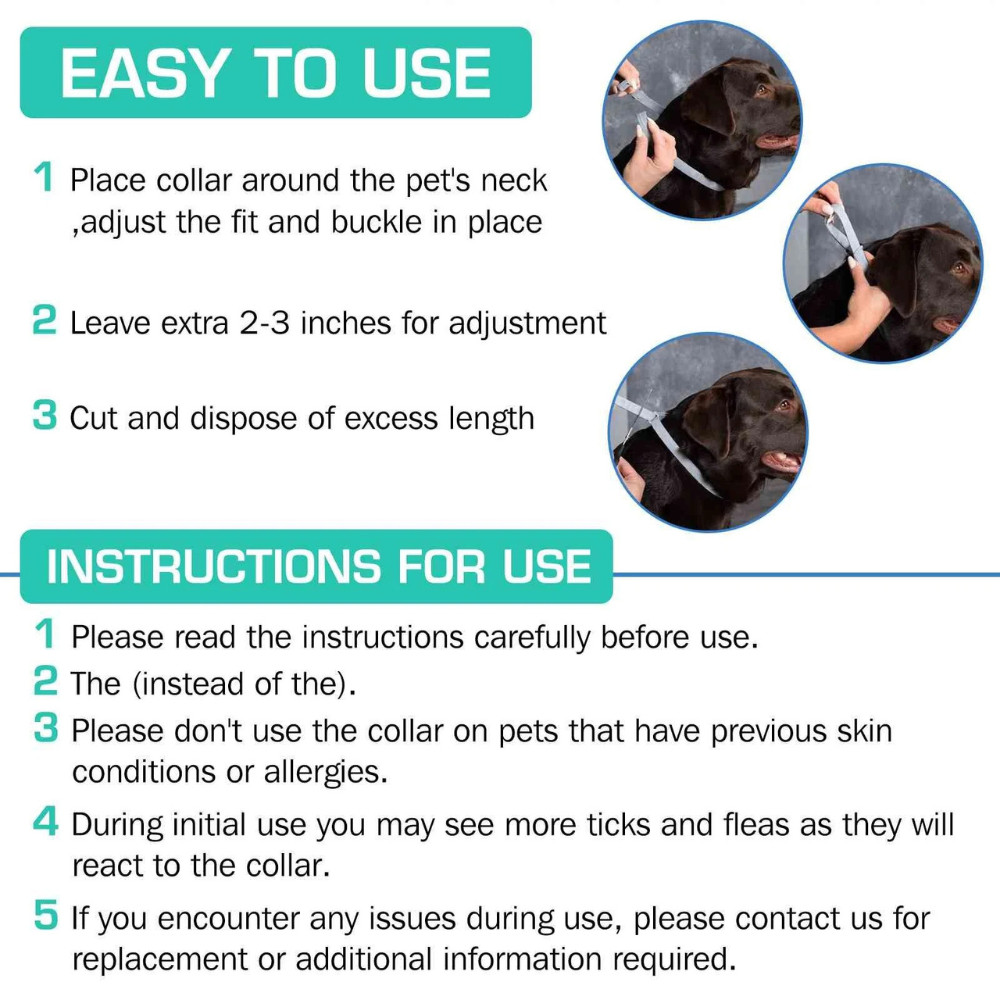 Dog colar Flea and Tick Treatment Waterproof 8 Months Protections