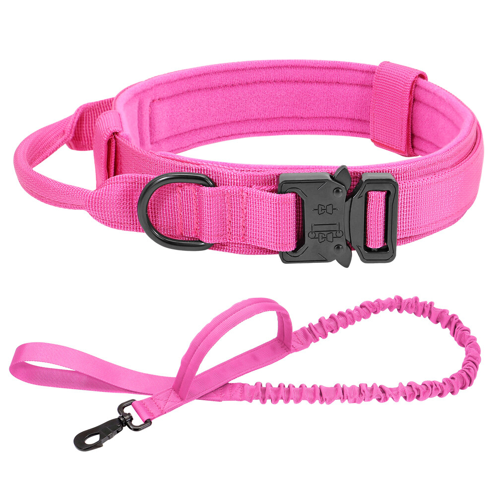 Tactical Dog Collar Military Training With Leash Heavy Duty Metal Buckle M L XL