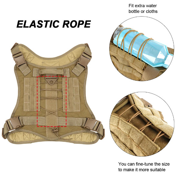 Military Tactical Dog Harness No-pull Heavy Duty MOLLE Training Service Dog Vest