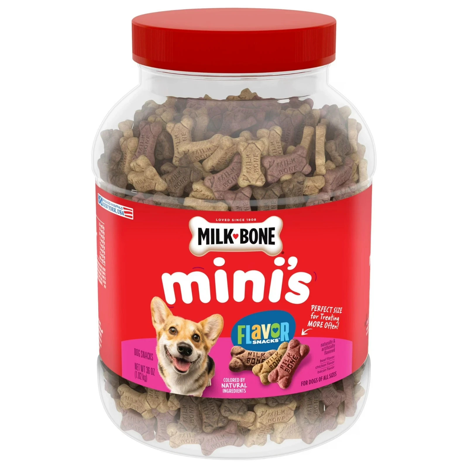 Milk-Bone Mini’s Flavor Snacks Dog Treats, 36 Ounce Crunchy Texture Helps Reduce