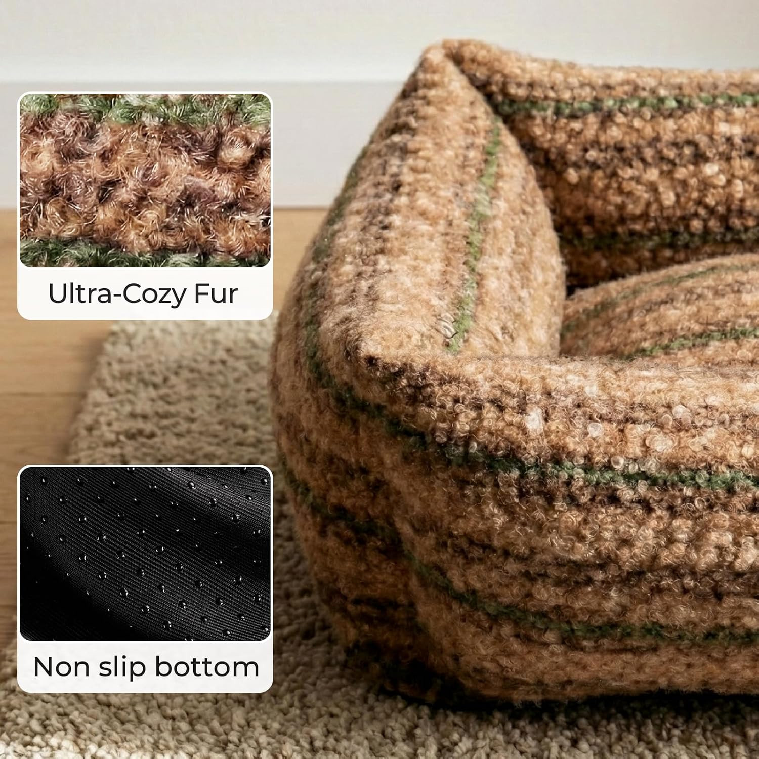 Dog Bed for Small Medium Dogs – Washable Small Dog Bed, High Back Support Pet So