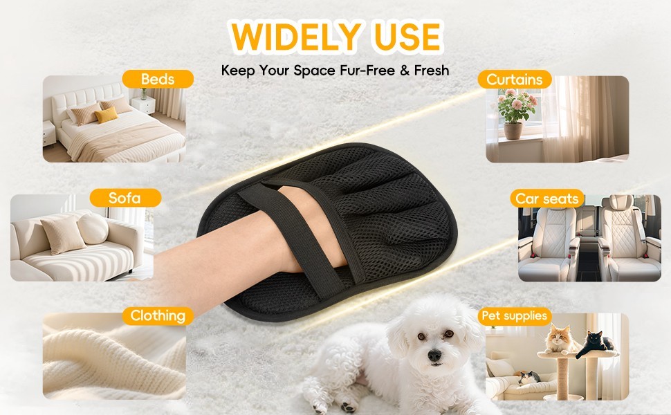 Pet Hair Remover Glove, Electrostatic Cat Dog Hair Remover Glove (2pcs)