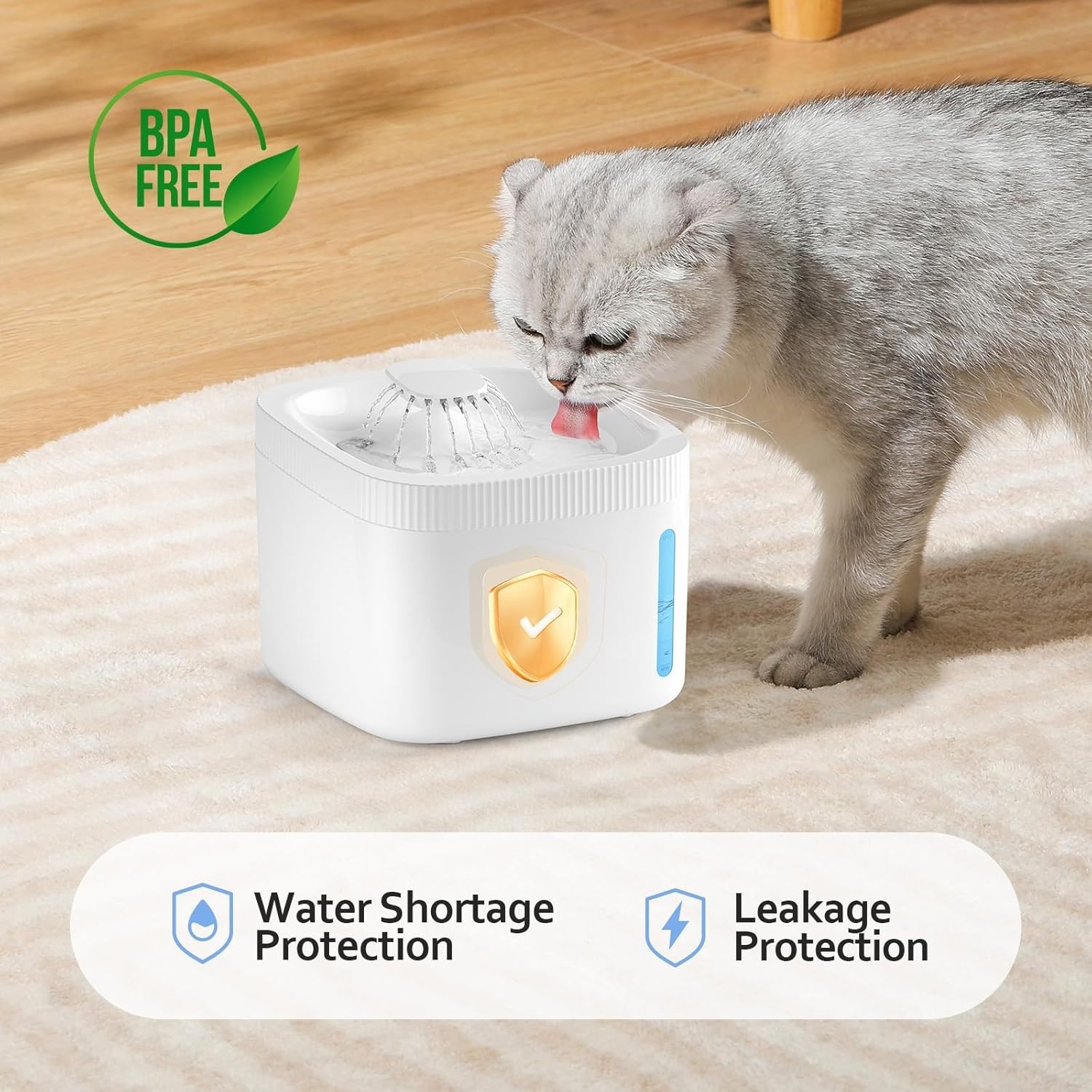 Automatic Cat Water Fountain 3L Large Capacity BPA-Free Plastic LED Indicator