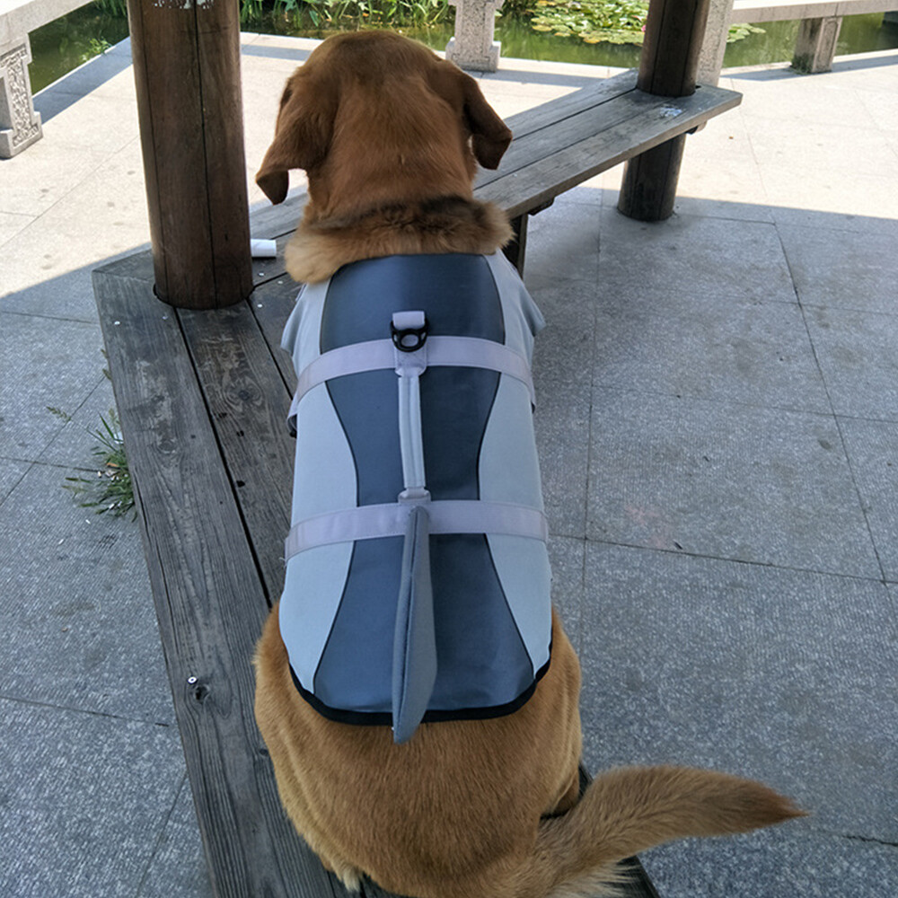 Pet Dog Life Jacket Puppy Swimming Float Safety Vest Adjustable w/ PULL Handle