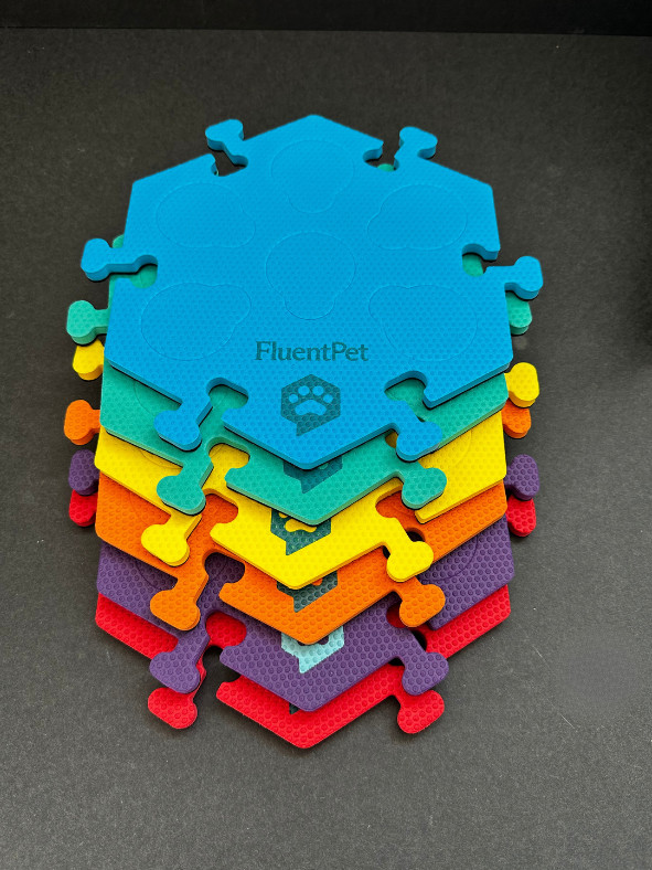 FluentPet HexTiles 6-Pack – All 6 Colors – Button Mats Only – Dog/Cat Setup