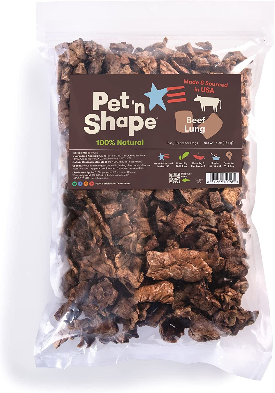 Beef Lung Dog Treats – Made and Sourced in the USA – Training Treat, 1 Pound