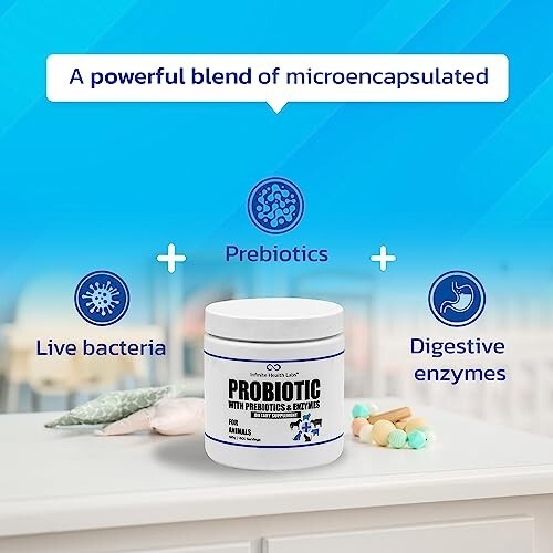 400g Probiotics for Dogs and Cats – Vet Formulated Pet Prebiotic & Enzyme Powder