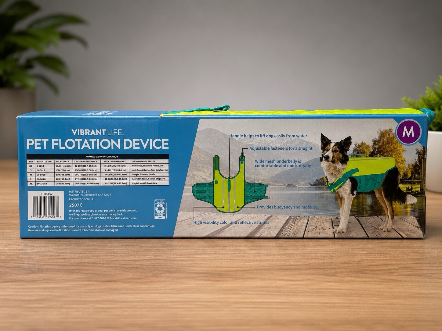 Vibrant Life Pet Flotation Device Dog Life Jacket Medium M High Visibility New