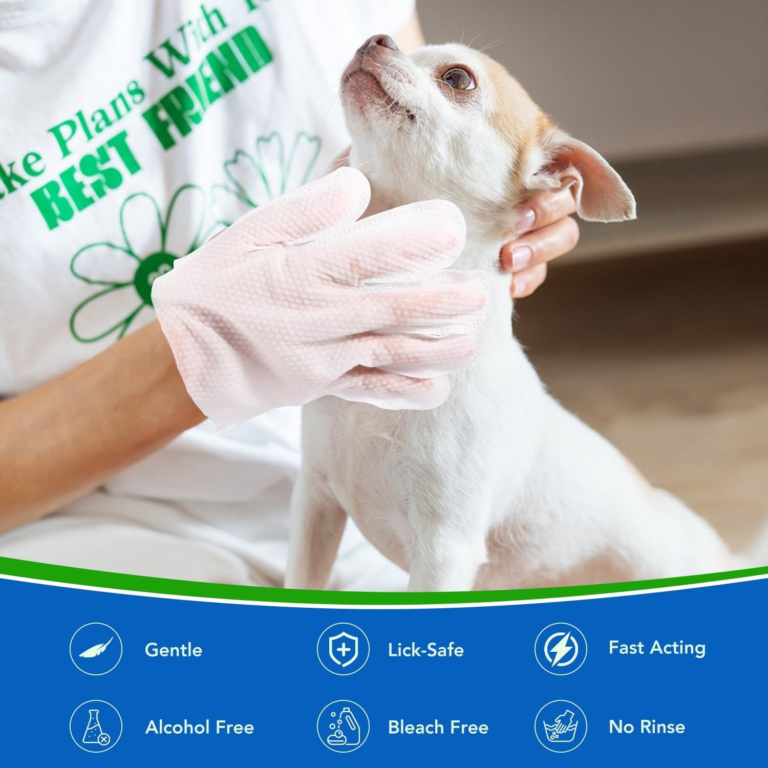 VOISEN 24 Pcs Pet Glove Wipes for Dogs and Cats,Cleaning & Deodorizing Bathin…