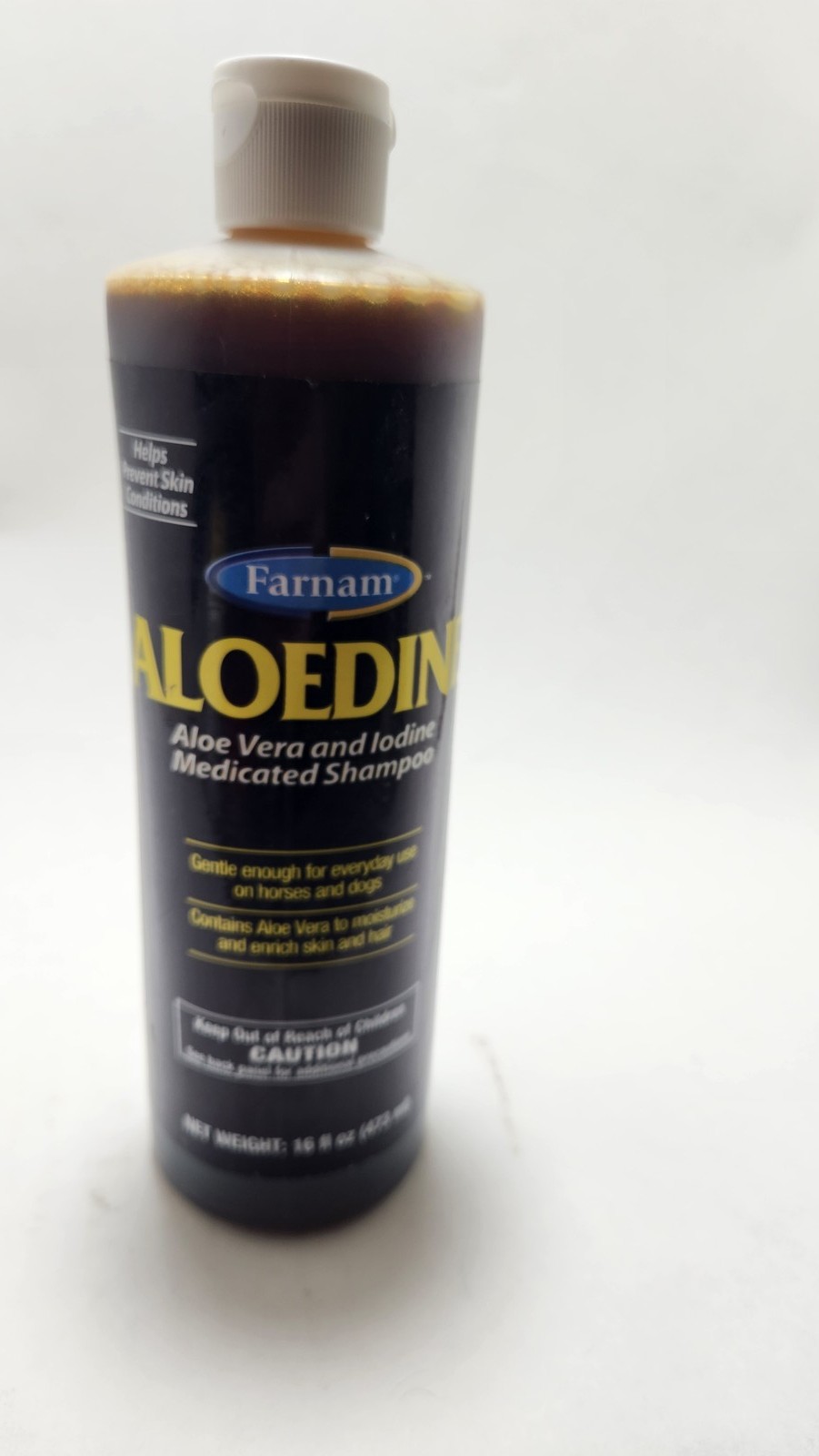 Farnam ALOEDINE Aloe Vera Iodine Medicated Shampoo 16 fl oz Horse and Dog