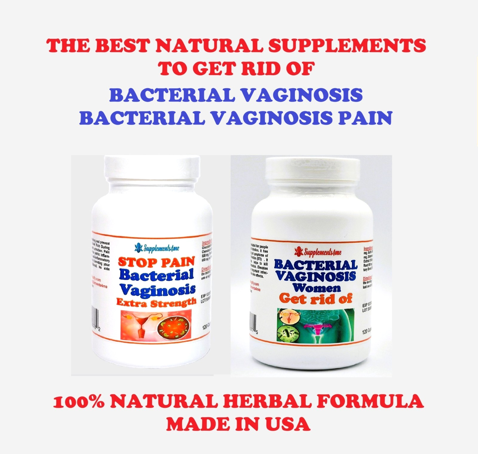 NATURAL HERBS FOR BACTERIAL VAGINOSIS IN FOR MEN & WOMEN – MADE IN USA