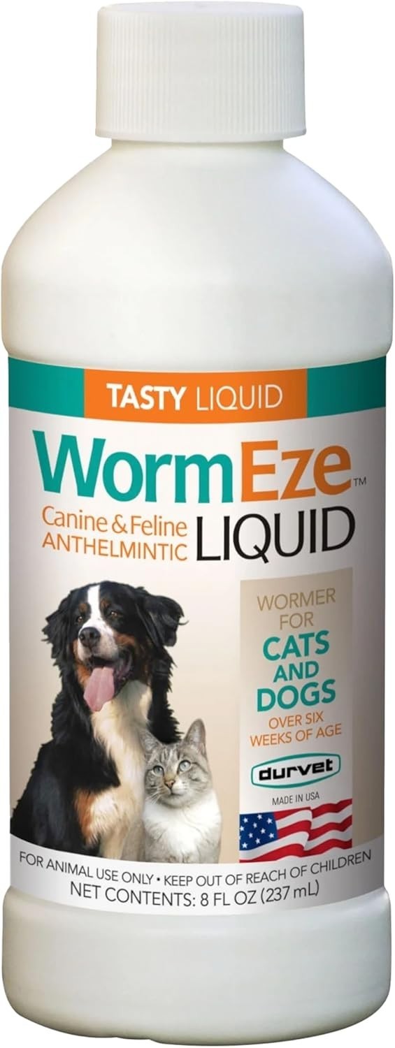 Durvet WormEze Liquid Canine & Feline Antihelmintic – 8oz