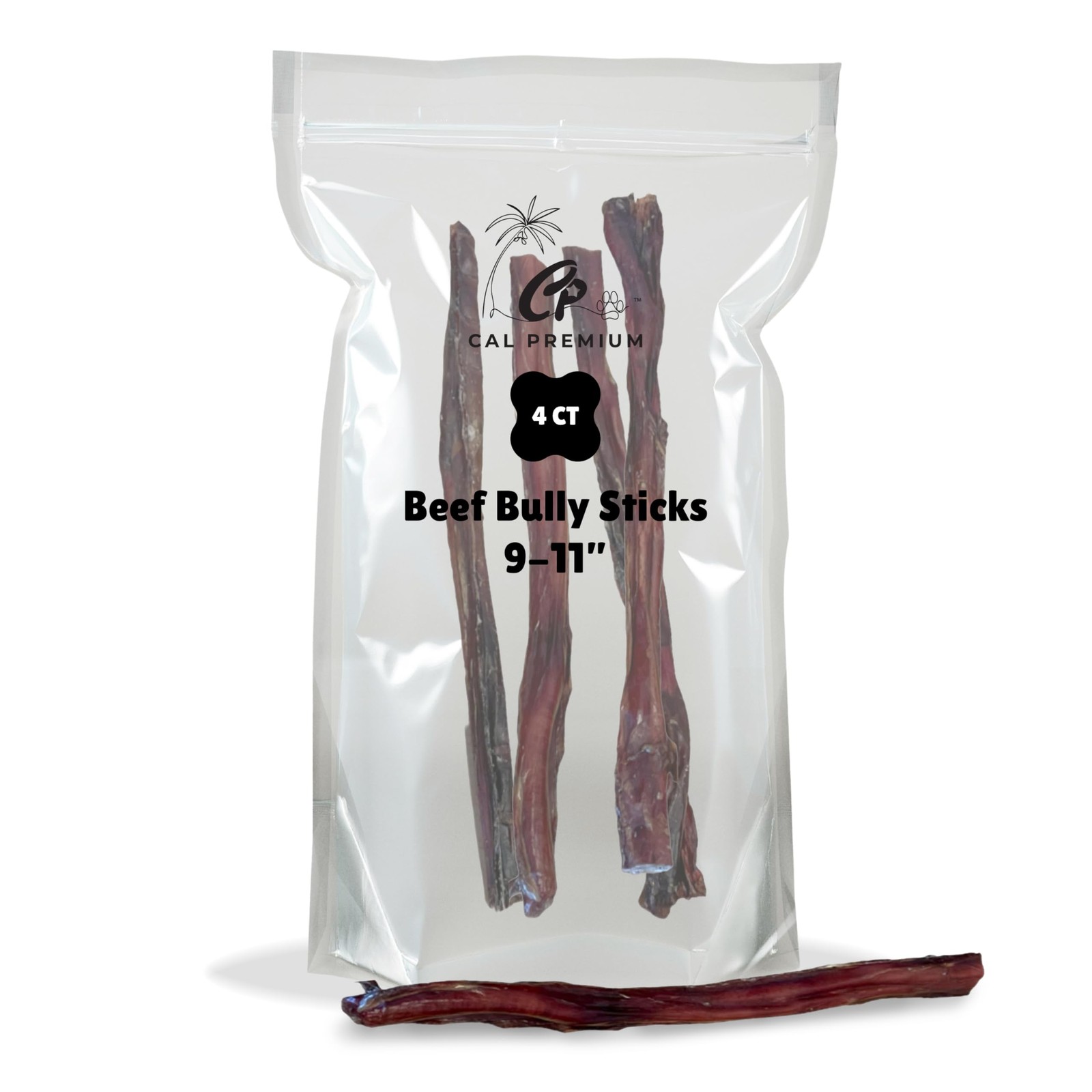 Cal Premium Natural Bully Sticks for Dogs, 9-11 inches, 1 Ounce (Pack of 4)